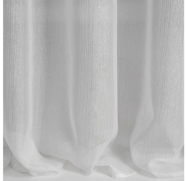DECOREUM Polopriehľadný, vzdušný jednofarebný lurexový záves s lesklým povrchom 140 cm x 250 cm biela 100 % polyester Rozmer varianty: 300 cm x 250 cm, Farba varianty: Biela 104686