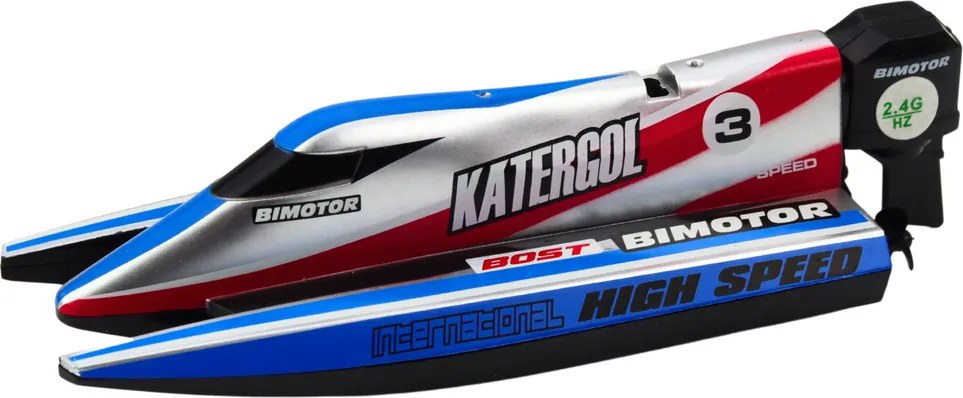 LEAN Toys RC motorový čln na diaľkové ovládanie modrý/strieborný 14cm