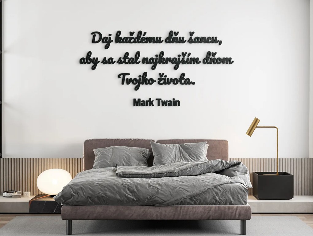 drevko Motivačný citát Daj každému dňu šancu Rozmer obrazu: 39 x 80 cm, Farba dekorácie: Čierna