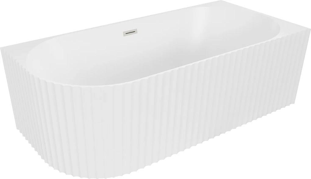 Mexen Gia voľne stojaca rohová vaňa 170x80cm, biela/nikel kartáčovaný