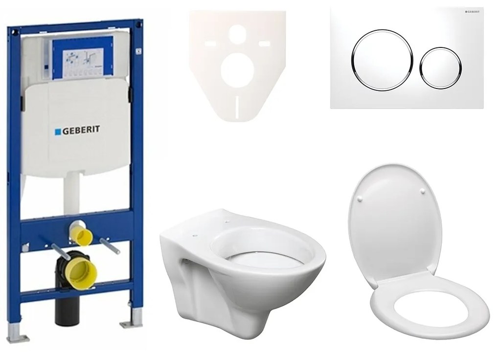 Cenovo zvýhodnený závesný WC set Geberit do ľahkých stien / predstenová montáž + WC S-Line S-line Pro 111.300.00.5ND4