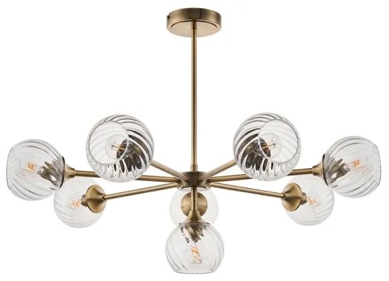 Endon 103172 - Luster na tyči ALLEGRA 8xE14/7W/230V mosadz/číra