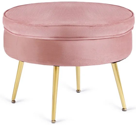 Kreslo LOREN s podnožkou, ružové, z velúru