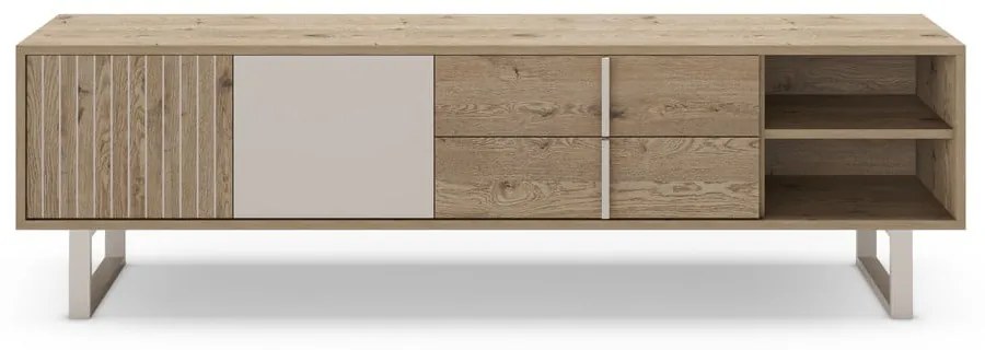 TV stolík v dekore duba v sivo-prírodnej farbe 180x51,5 cm Millay – Marckeric