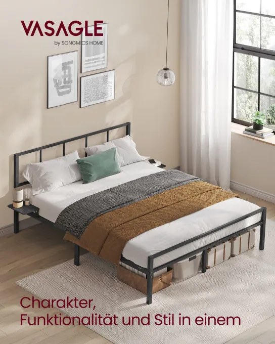 Kovová manželská posteľ 140 cm RMB194BD01