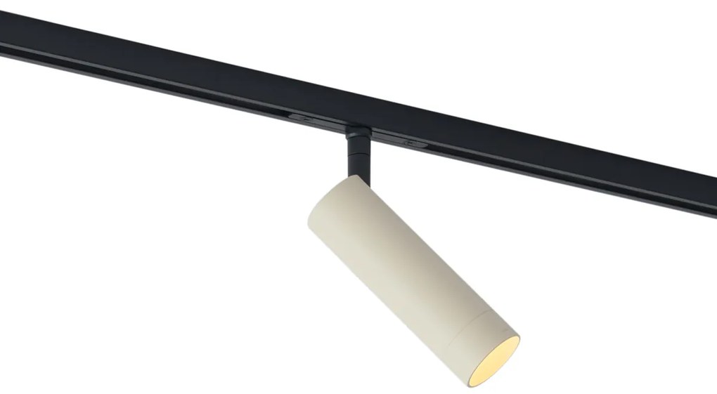 Moderný reflektor béžový s čiernou farbou pre koľajnicový systém 1-fázový GU10 35mm - Slimline Uzzy