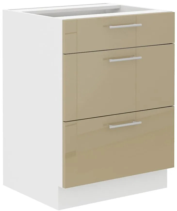 Kuchynská skrinka Lara 60d 3s Bb Mdf Cappucino lesk