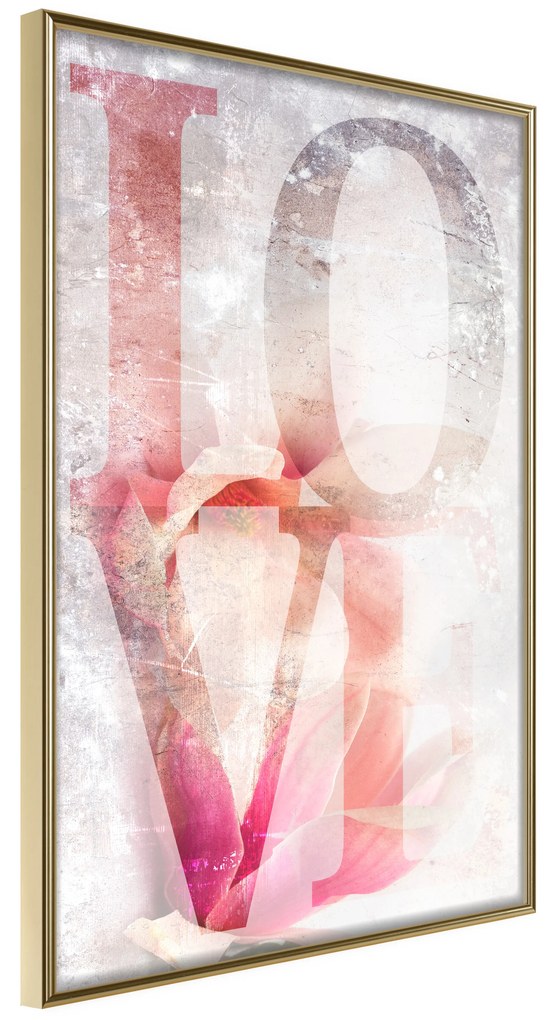 Artgeist Plagát - Magnolia Love [Poster] Veľkosť: 30x45, Verzia: Zlatý rám s passe-partout