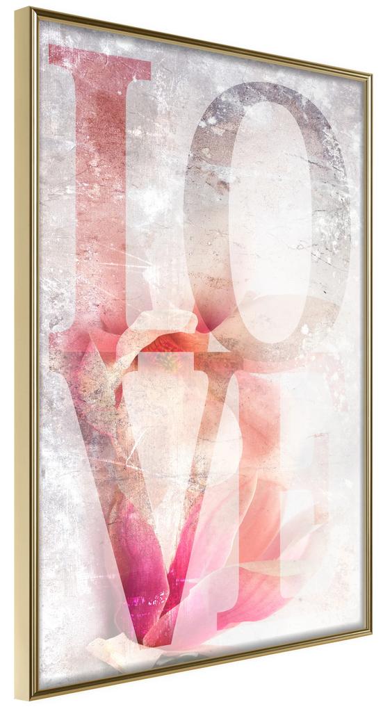 Artgeist Plagát - Magnolia Love [Poster] Veľkosť: 40x60, Verzia: Zlatý rám s passe-partout