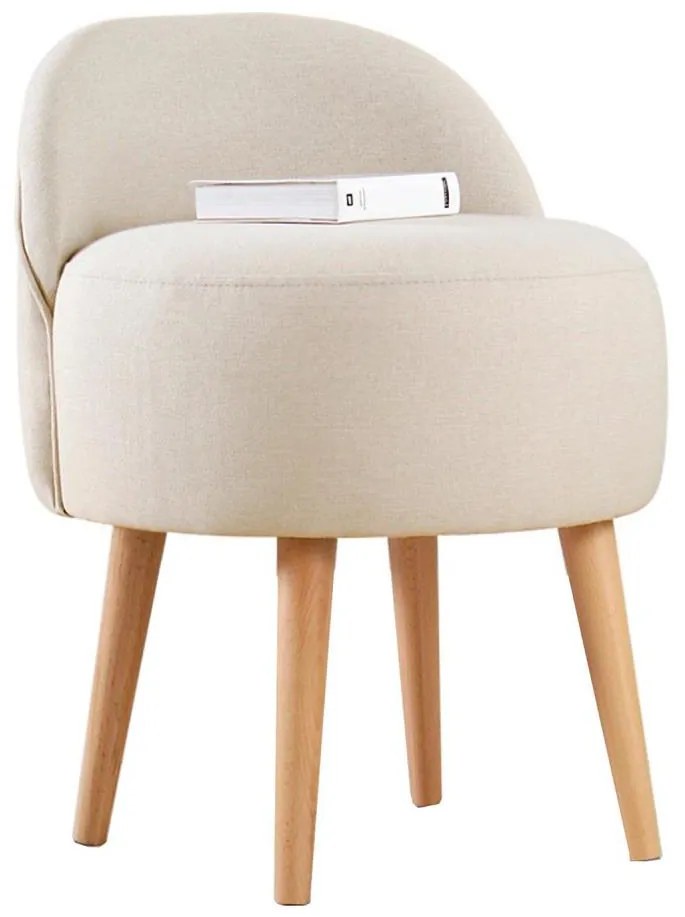 Taburet NIKI Ø 46 cm, krémový