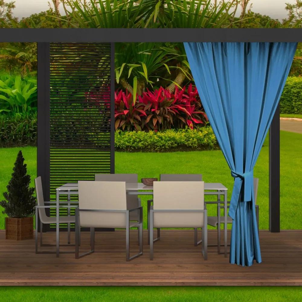 Záhradný vodeodolný záves do altánku v modrej farbe Šírka: 155 cm | Dĺžka: 240 cm