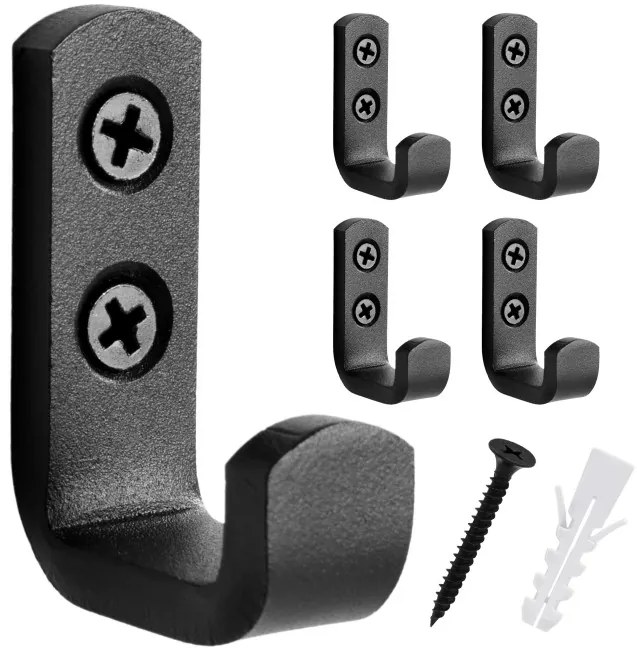 Sada piatich vešiakov ABRIS čierna (5 ks)