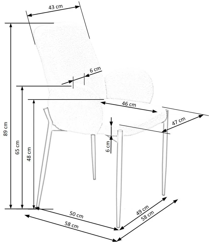 Designová židle K477 krémová