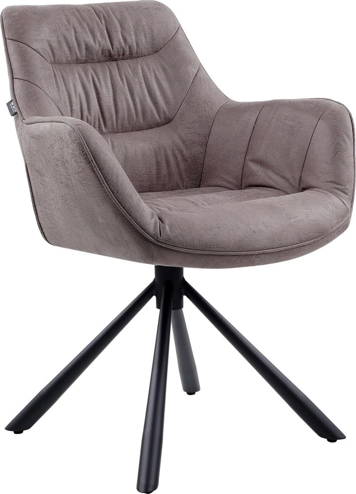 XXXLutz STOLIČKA S PODRÚČKAMI, železo, štruktúra, taupe Hom`in - Stoličky - 001971008410