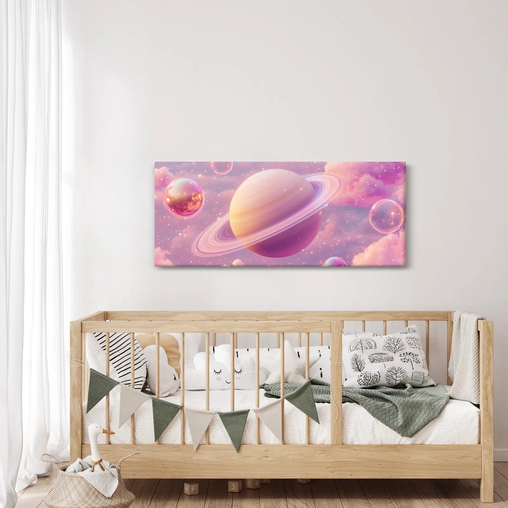 Obraz - Ružová planéta (120x50 cm)