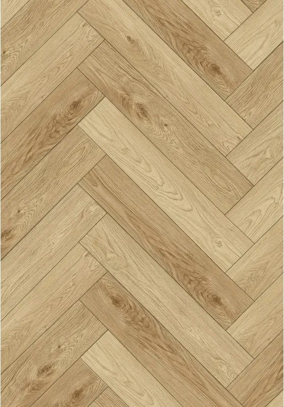 Mexen Anniston vinylové panely v chevron vzore 635 x 127 mm SPC 6,5 mm, podklad IPEX 1,5 mm, 4 V-Fuga, Dub