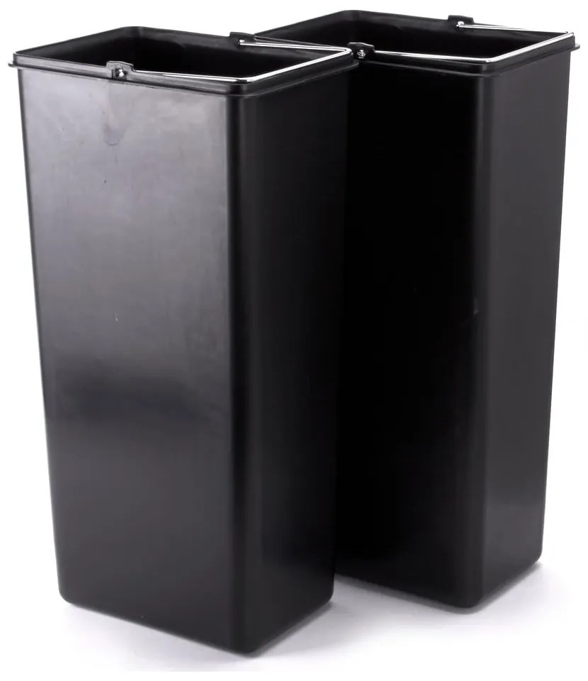 Oceľový odpadkový kôš 2x20 l na triedený odpad/nášľapný v matne striebornej farbe Tri Selectif – MSV