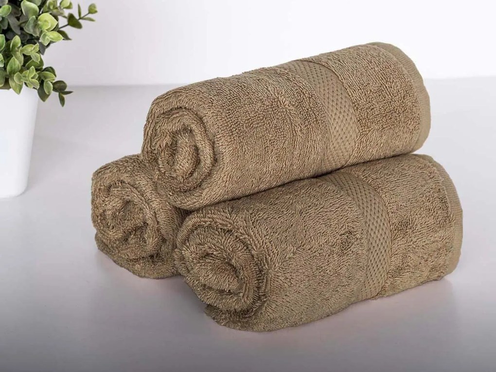 XPOSE® Froté uterák VERONA 3 ks - hnedý 30x50 cm