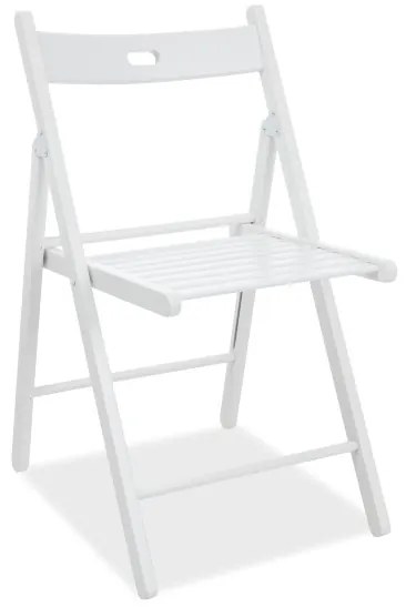 Skládací jídelní židle Smart II z masivu bílá