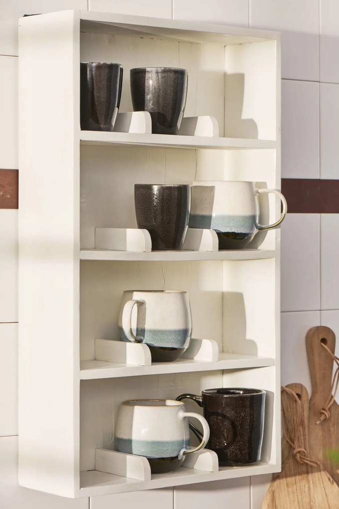 Ib Laursen Nástenná polica 12 Rooms White Recycled Wood