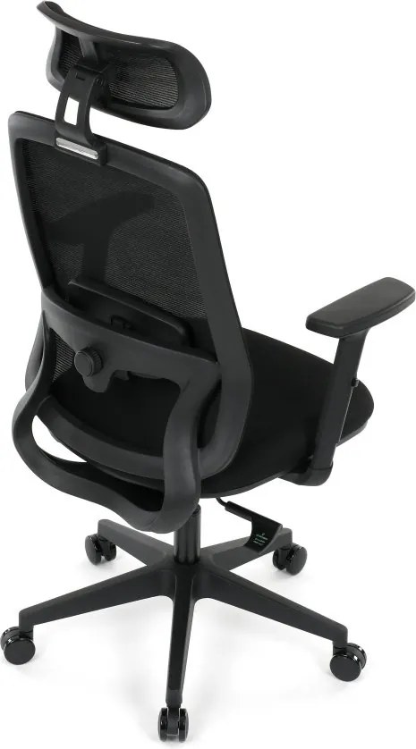 Kancelárska ergonomická stolička NOKA — sieť / látka, čierna