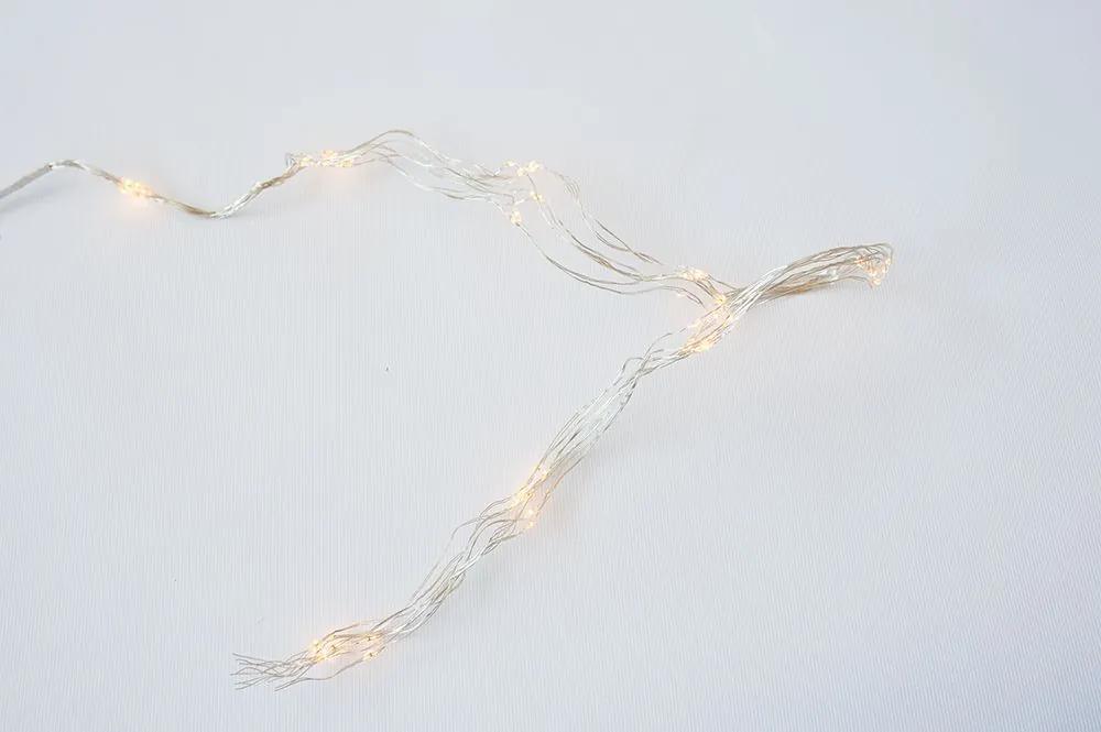 Vianočné dekoratívne osvetlenie - drôtiky - 64 LED teplá biela