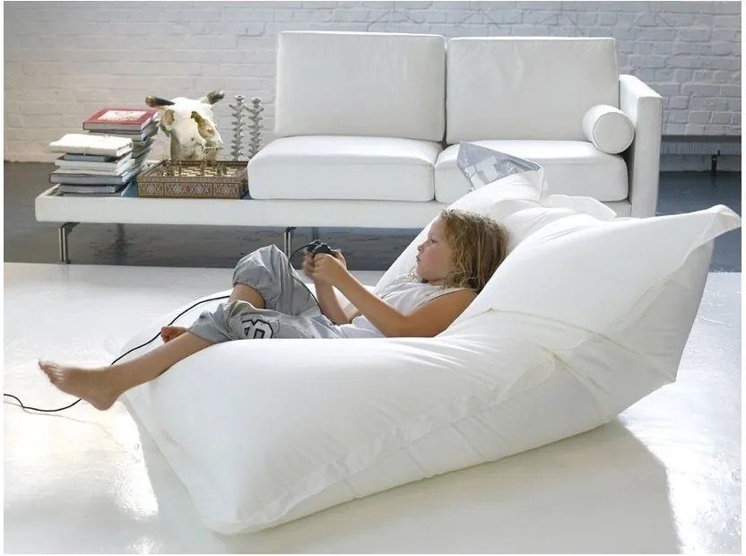 Sedací vak vankúš biely EMI