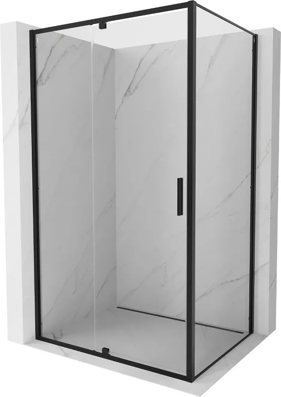 Mexen Exo, výklopný sprchový kút 95 x 120 cm, číre sklo, čierny profil, 819-095-120-70-00