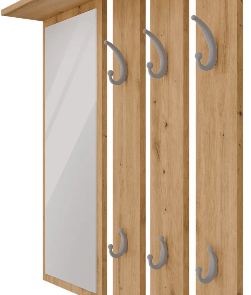 Vešiakový panel Oasis 1 (dub artisan) (so zrkadlom). Akcia -24%. Vlastná spoľahlivá doprava až k Vám domov. 1132562