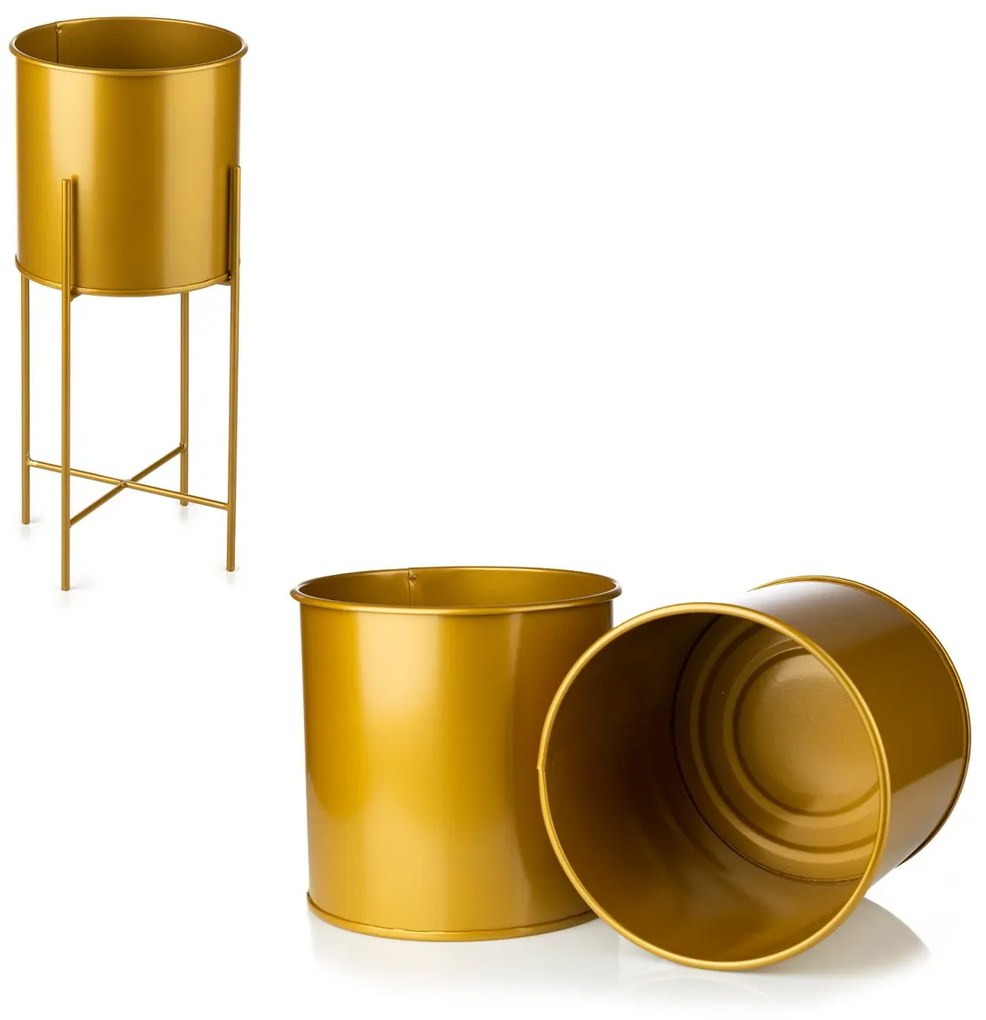 Květináč na stojanu HUGO 55 cm zlatý