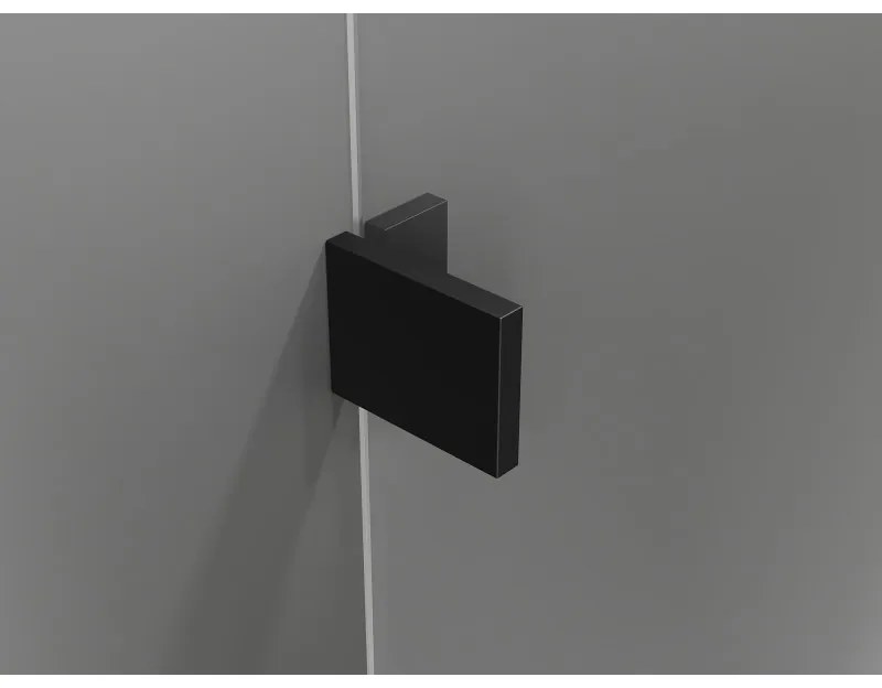 Mexen Lunar-B pravostranný výklopný sprchový kút 70 x 70 cm, číre sklo, čierna matná, 832-070-70-00-P