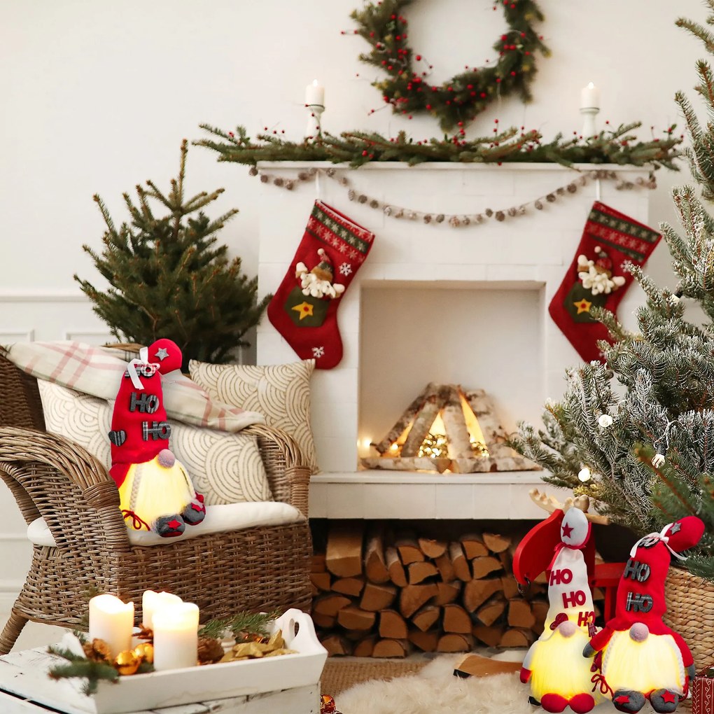 Tutumi - LED vianočný trpaslík 36cm YX058, biela, CHR-09507