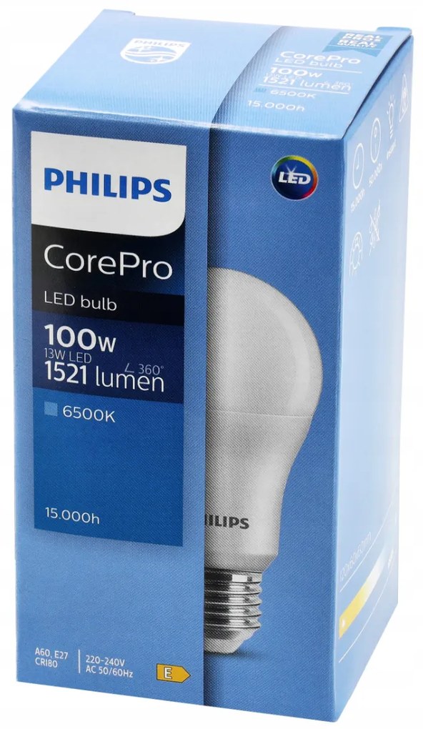 LED žiarovka Philips E27 - 13W - 1521 lm - studená biela - CorePro Premium A60