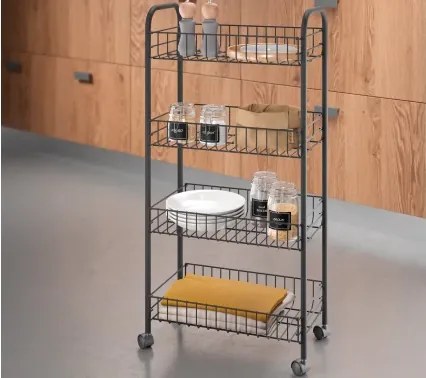 Pojazdný regál Ascona Lava TouchTherm 4, čierna mat%