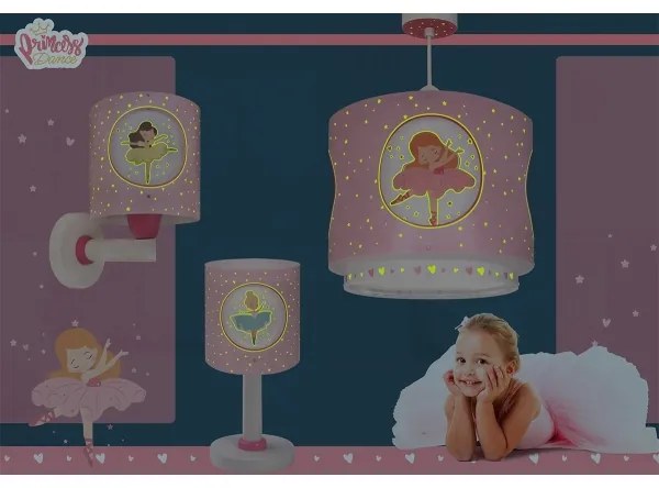 Dalber 60912 - Detský luster PRINCESS DANCE 1xE27/15W/230V ružový