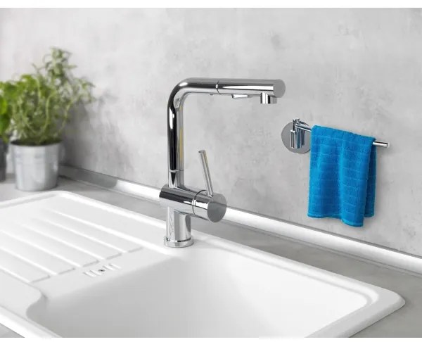 WENKO 5639100 - Držiak na utierky TURBO-LOC KÜCHE 23x6,5 cm nerez/strieborná