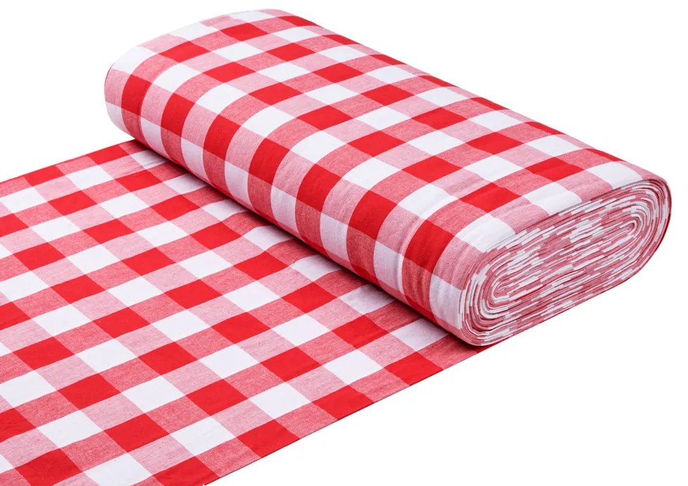 Biante Bavlnený oválny obrus Olivia OL-016 Červeno-biela kocka veľká 100x140 cm