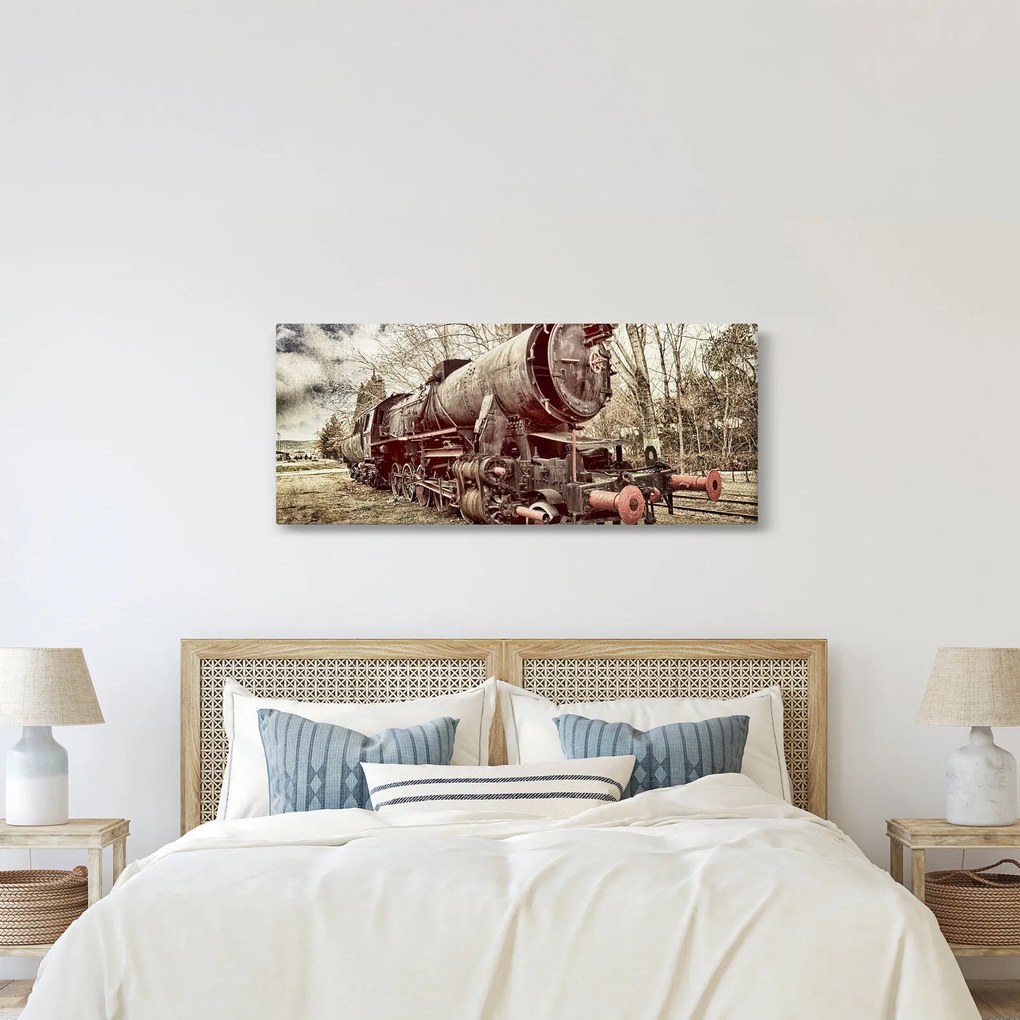 Historický obraz lokomotívy (120x50 cm)