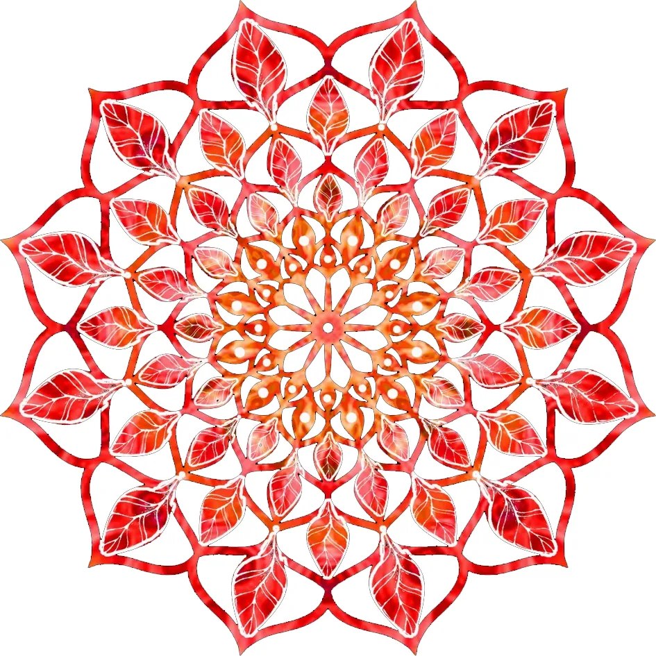 AMADEA Drevená dekorácia mandala červená 20 cm