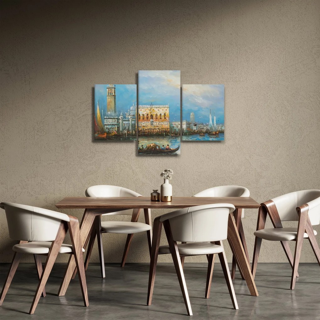 Obraz - Gondola prechádzajúca Benátkami, olejomaľba (90x60 cm)