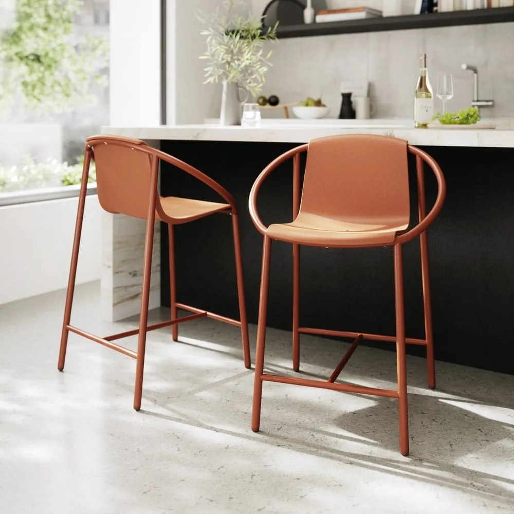 Plastová barová stolička v tehlovej farbe 90 cm Ringo – Umbra