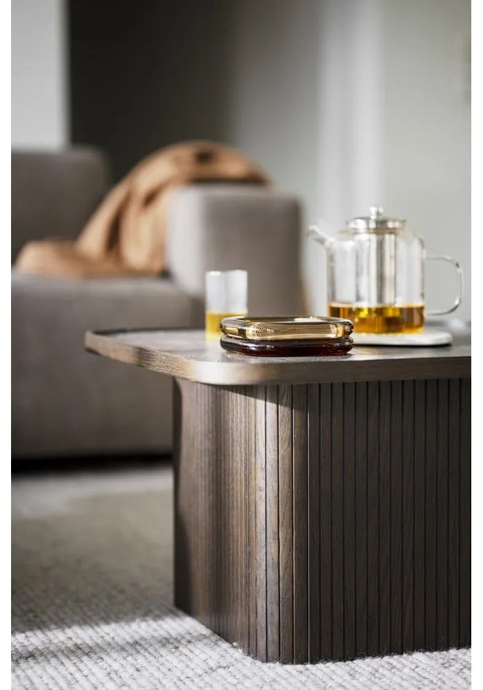 Tmavohnedý konferenčný stolík v dekore duba ø 60 cm Sullivan – Rowico