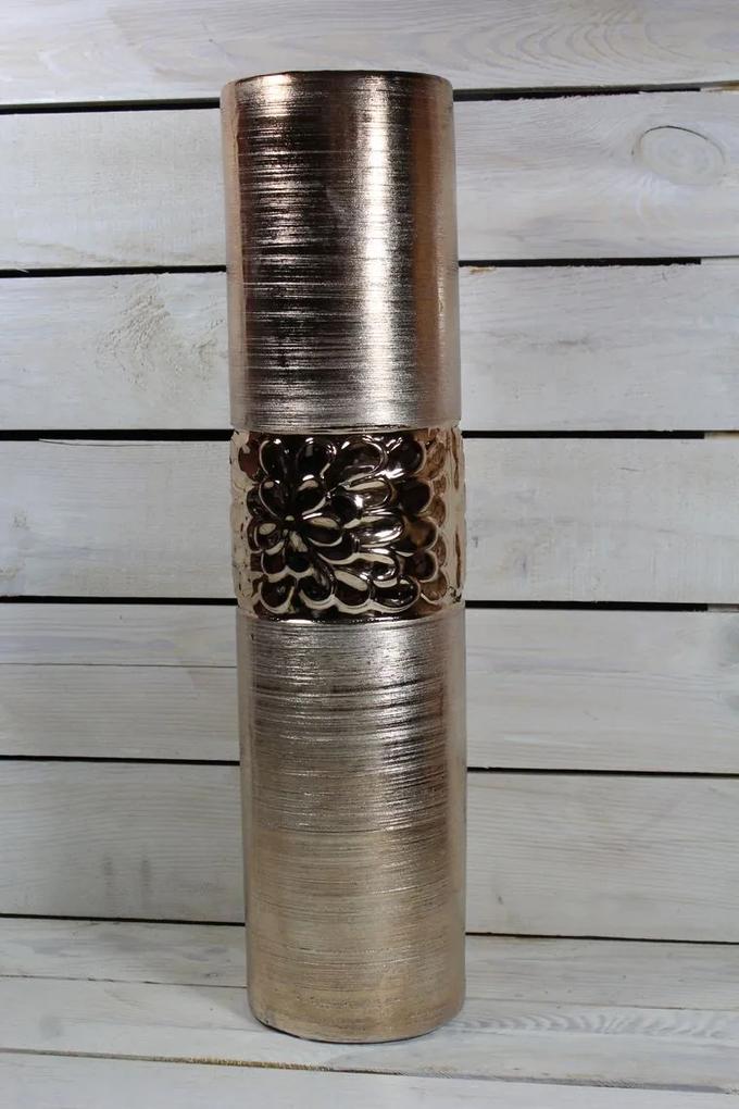 Keramická váza KVETY - zlatá (v. 50 cm)