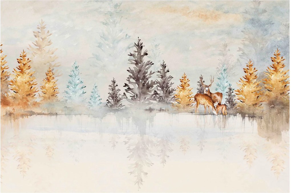 Obraz - Akvarelový les (90x60 cm)