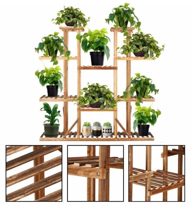 SPRINGOS Drevený stojan na kvety SPRINGOS PLANT 12