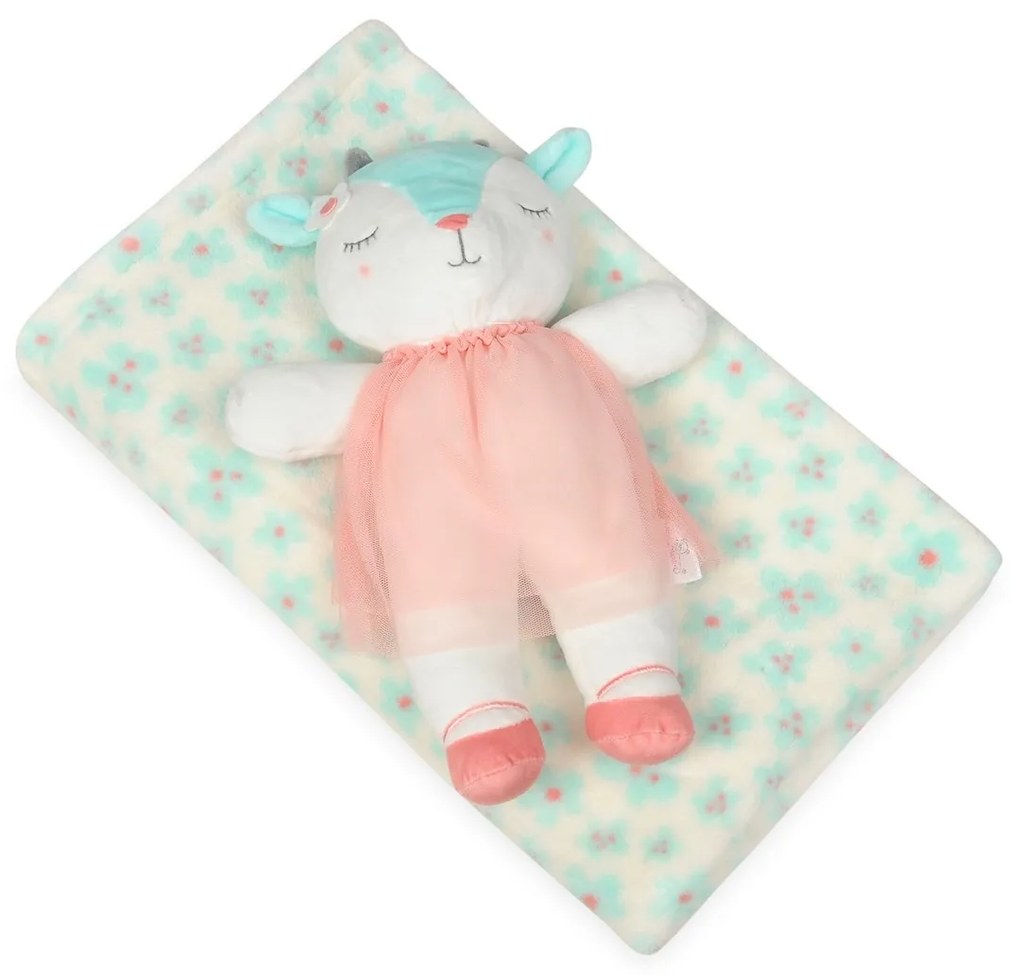 Babymatex Detská deka David zelená s plyšákom ovečka, 75 x 100 cm