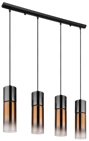 Globo 21000-4HG - Luster na lanku ANNIKA 4xE27/25W/230V čierna/medená