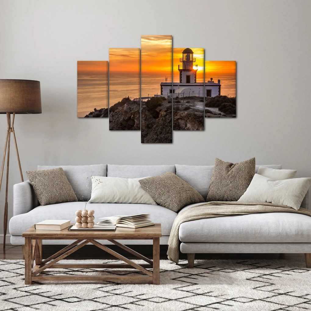 Obraz majáka pri západe slnka (150x105 cm)