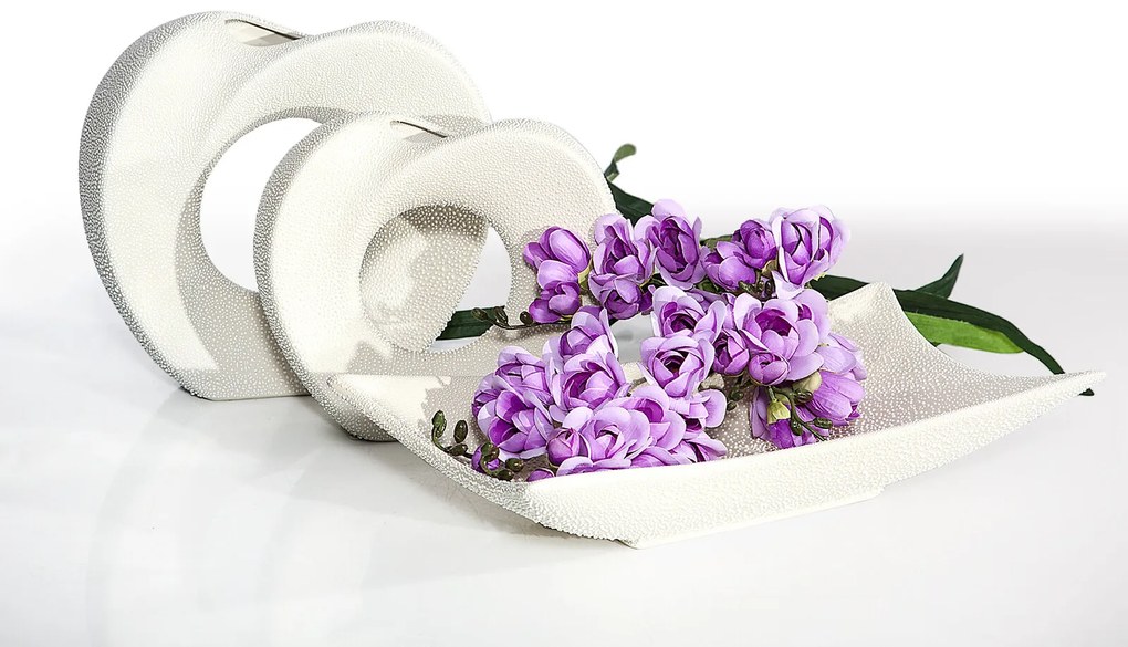 KERAMICKÁ VÁZA RISO 12X12X50 CM KRÉMOVÁ