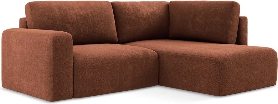 Ženilková rozkladacia/s úložným priestorom rohová pohovka v terakotovej farbe (pravý roh/do L) Kona – Makamii